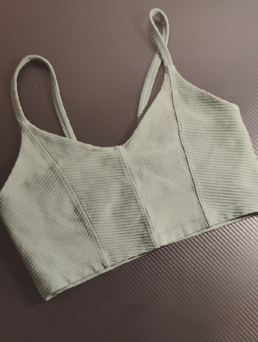 Glyder Ribbed Olive Bralette - Light Green